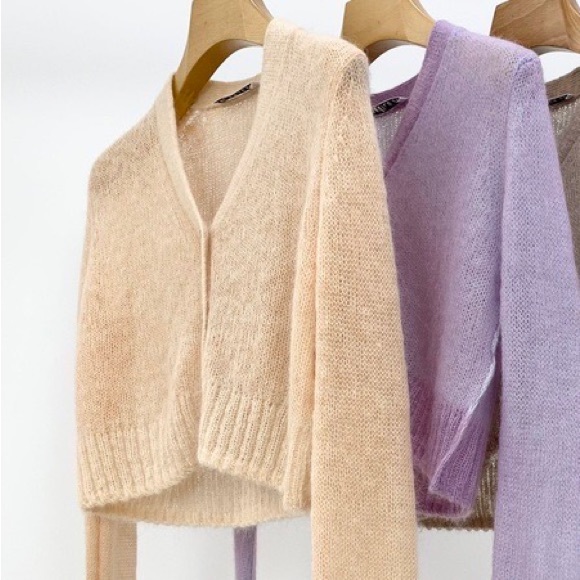 🍁ACNE STUDIOS mesh cardigan blush beige - Picture 9 of 15